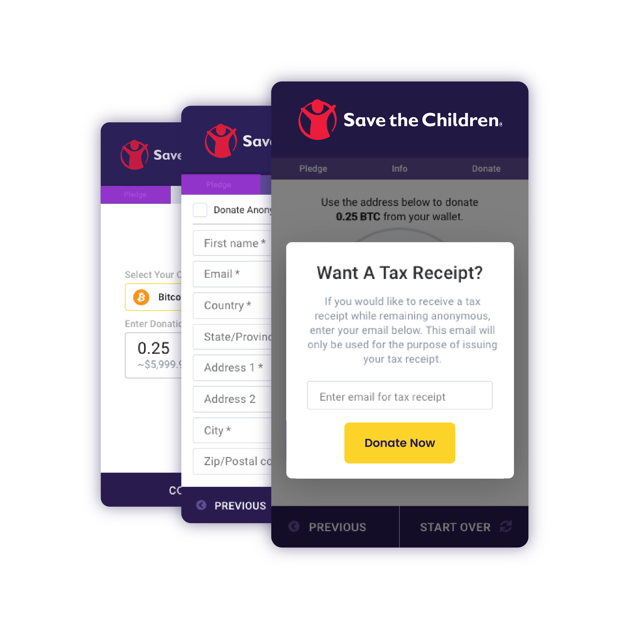 The Giving Block Donation Screens | The Giving Block